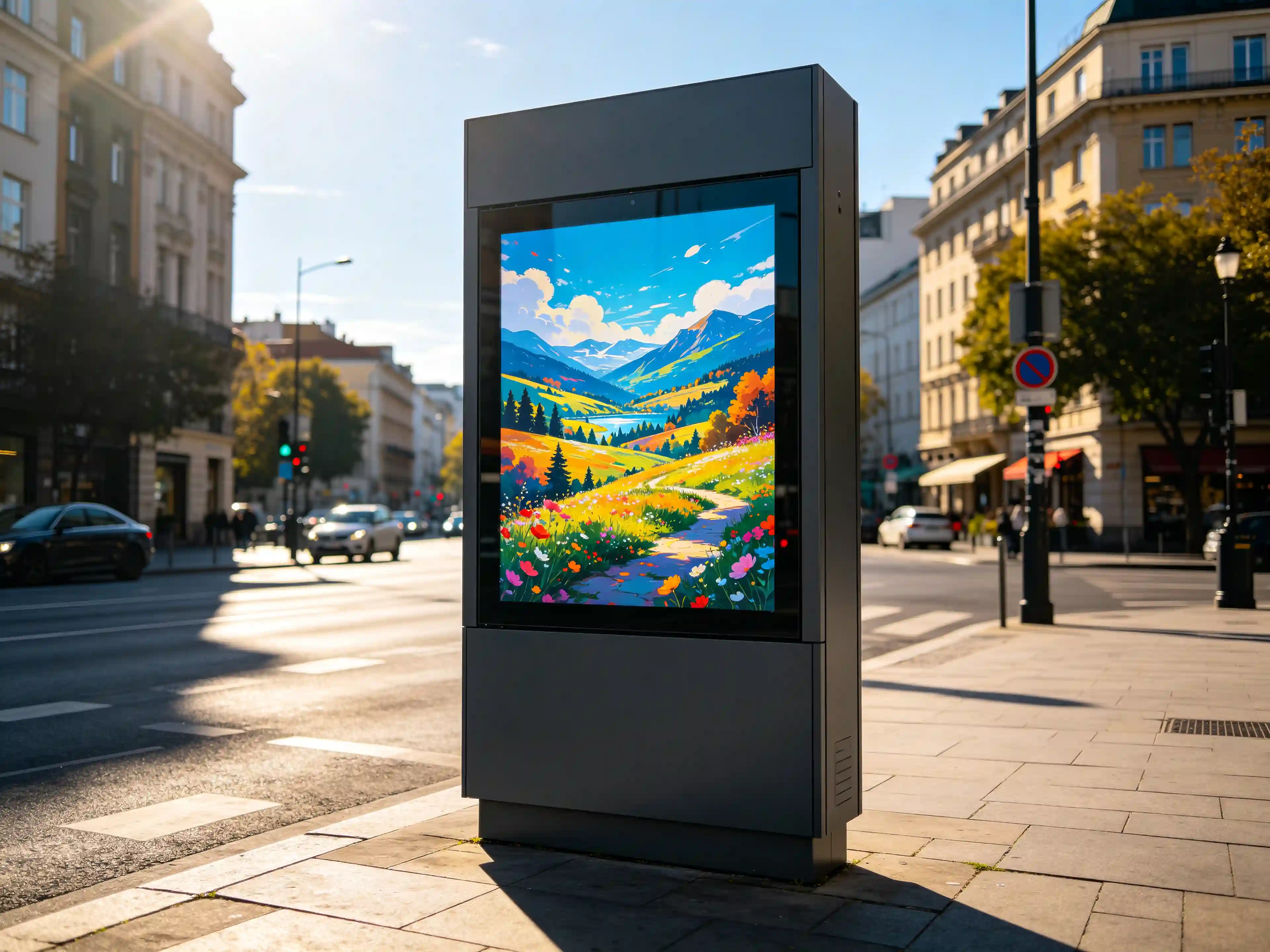 Outdoor digital signage with weatherproof housing
