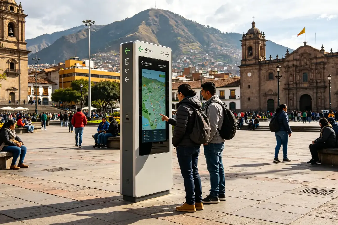 Outdoor wayfinding kiosk project for smart city in Ecuador