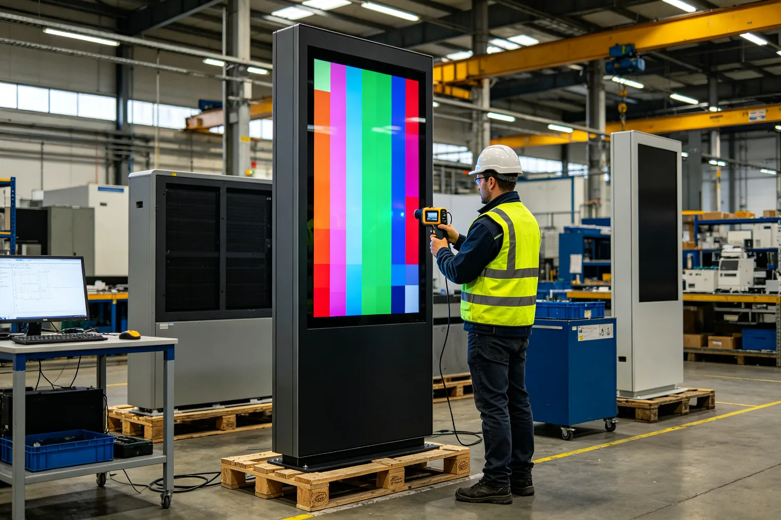 QC testing of outdoor digital signage before shipment