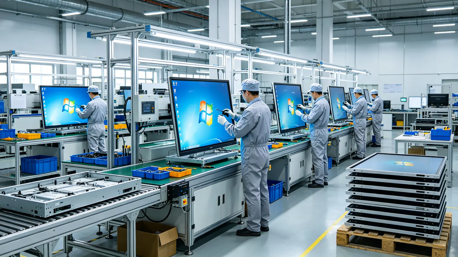 Qtenboard factory production line for interactive whiteboards