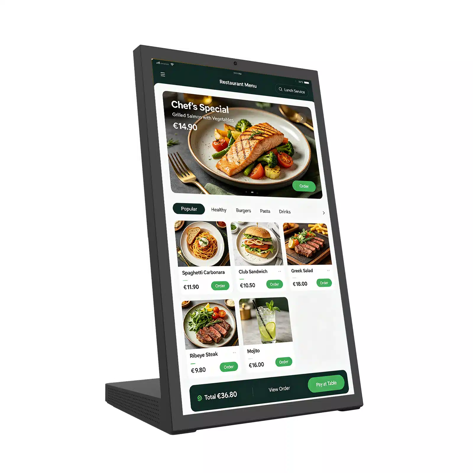 Qtenboard Tabletop Self-Service Ordering Kiosk Spec