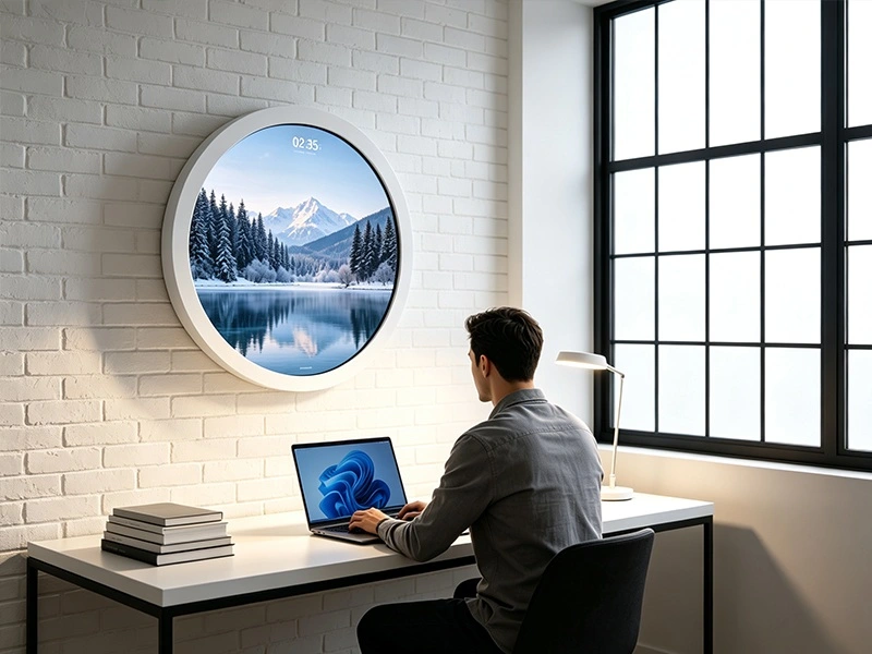 Round LCD display for offices