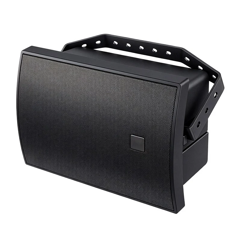 Black Qtenboard SIP wall‑mount speaker with U mounting bracket for campus smart classroom broadcast