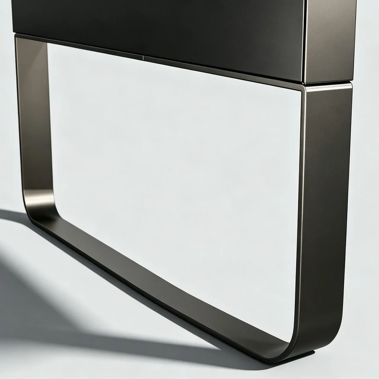 Qtenboard mirror carbon steel frame materials in a living room scene