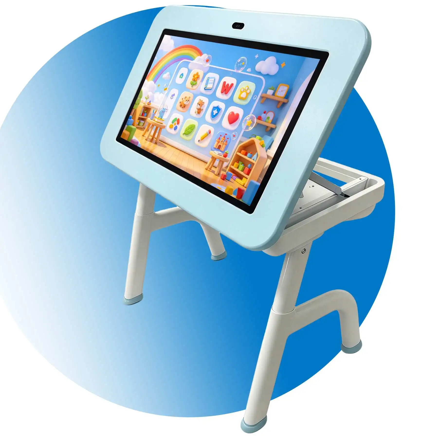 Qtenboard 32 inch kids interactive touch table with tilt-adjust screen