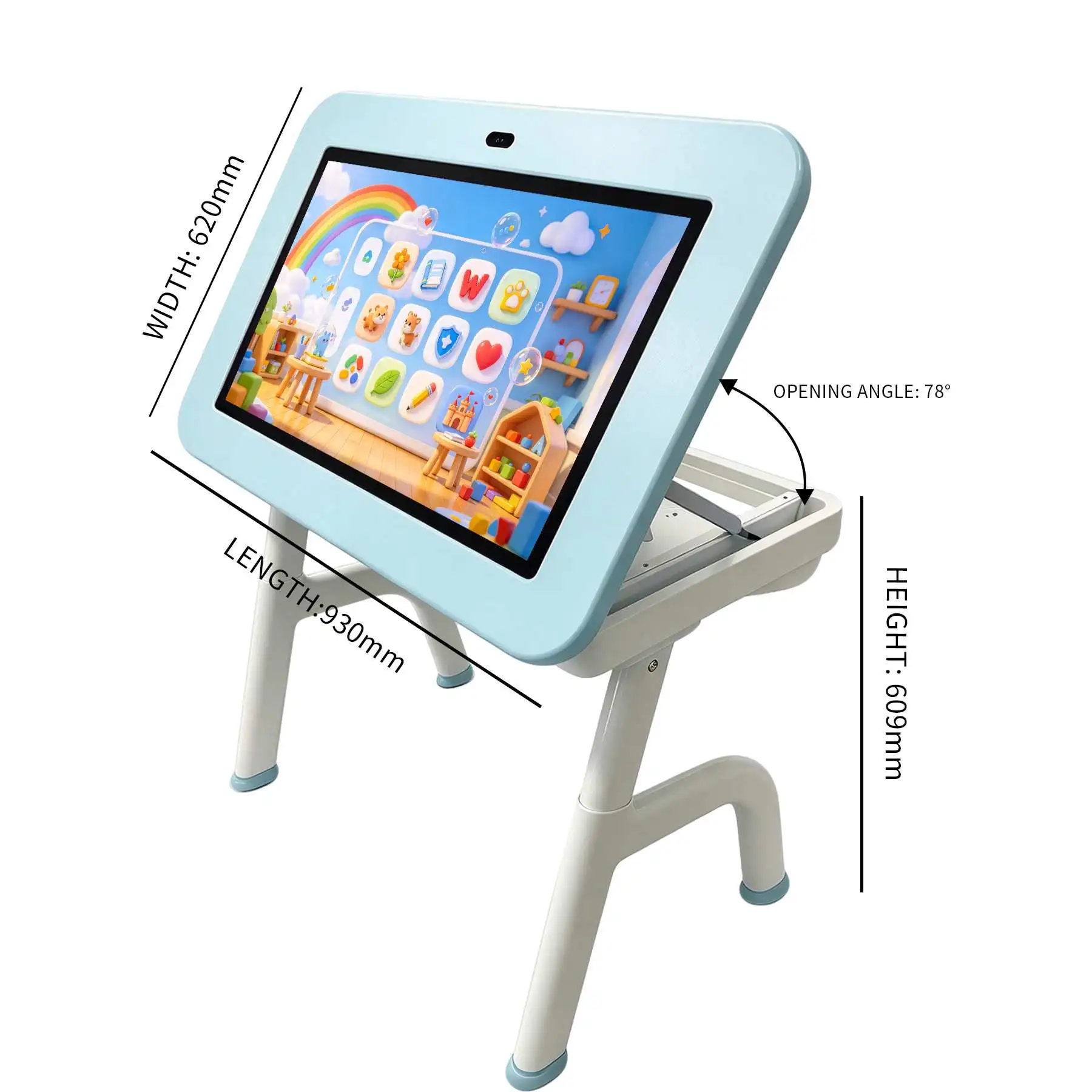 Qtenboard kids interactive touch table manual height adjustment function