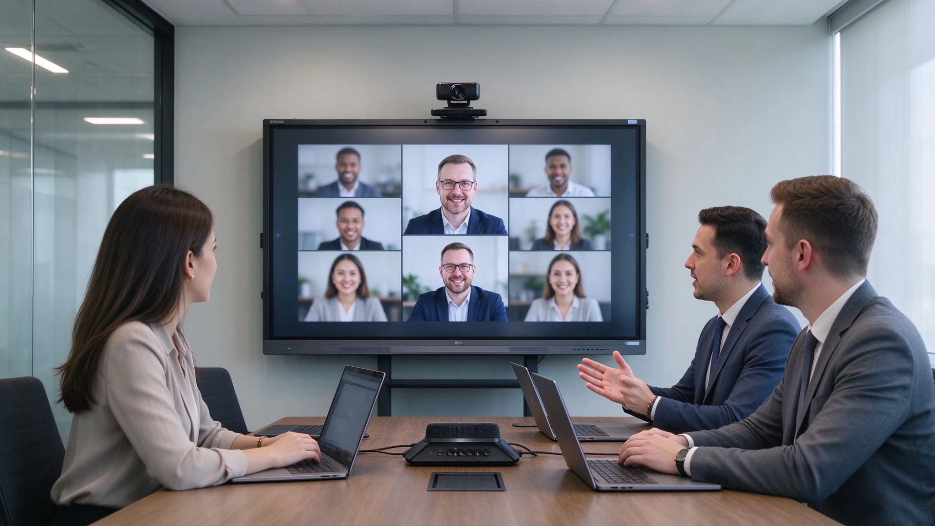 Remote video meeting hybrid office