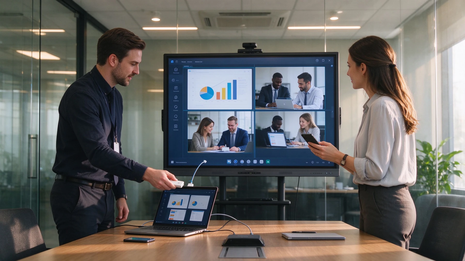 Wireless screen sharing collaboration