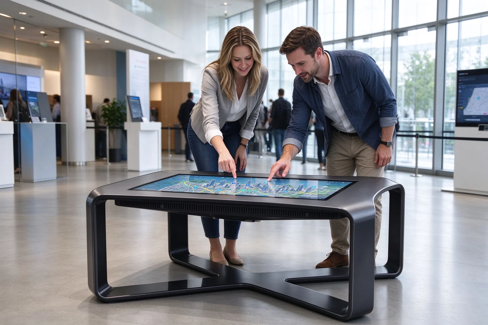 Interactive Touch Table Commercial Multi-Touch Digital Display Table with X-Base Design