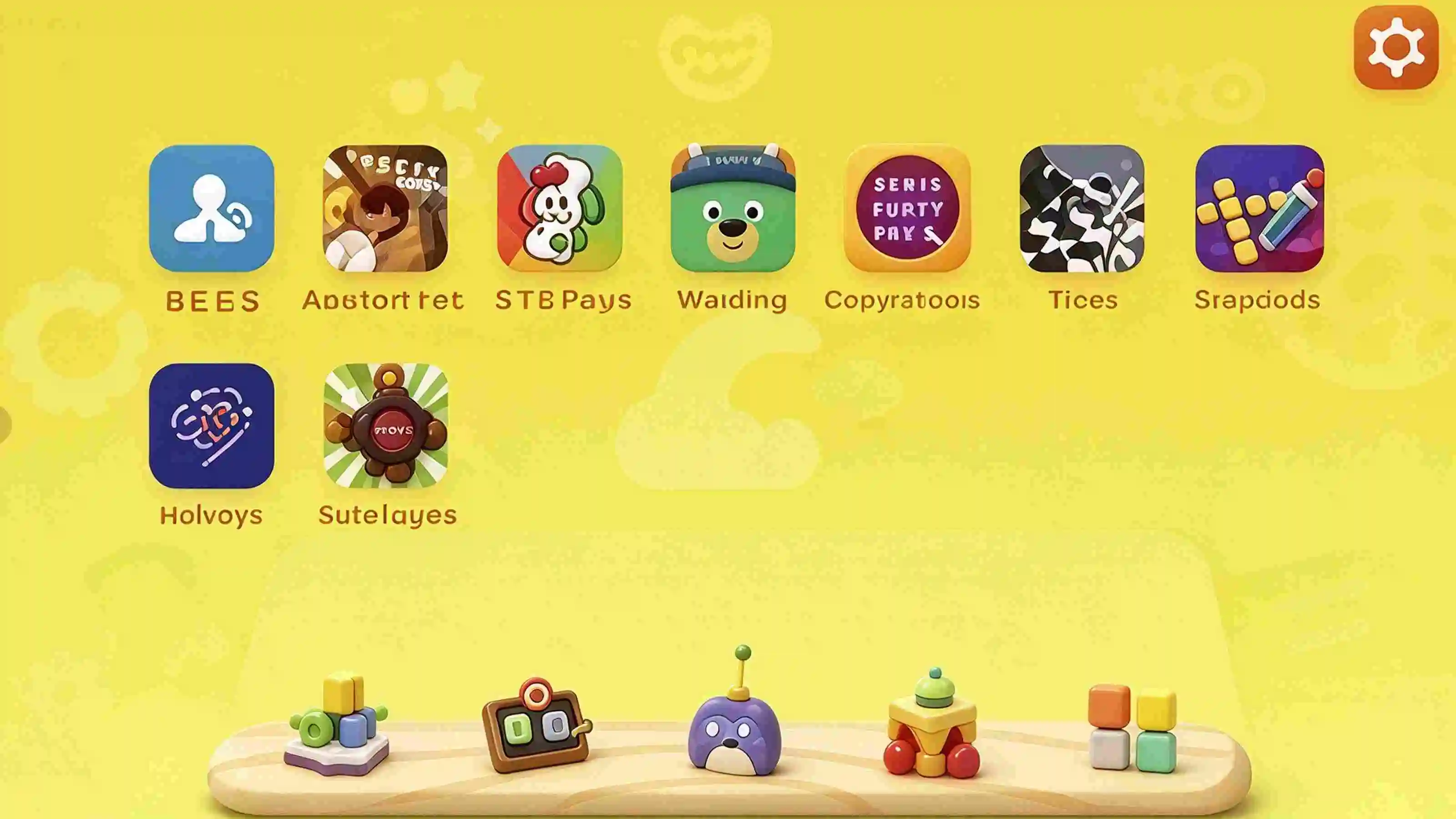 Qtenboard preschool educational game menu screen