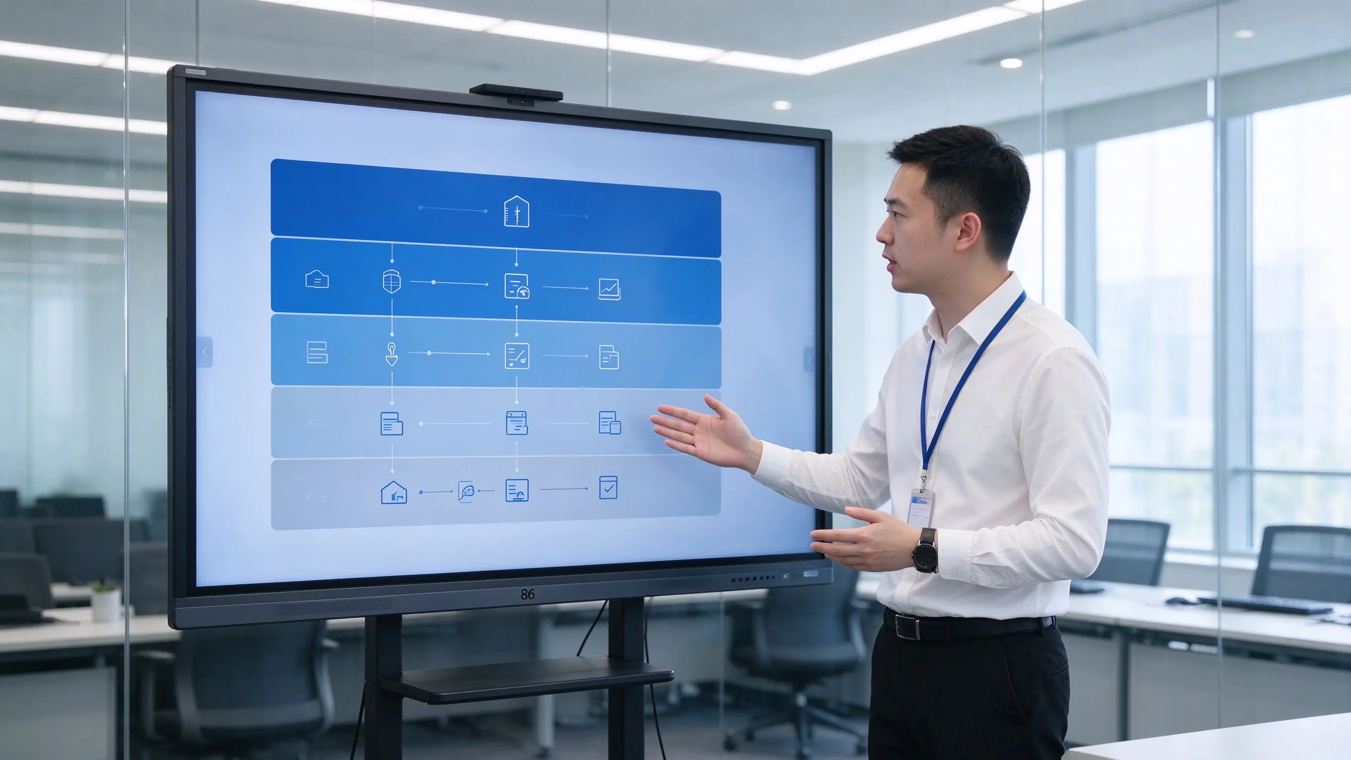 Five-layer meeting room architecture presentation