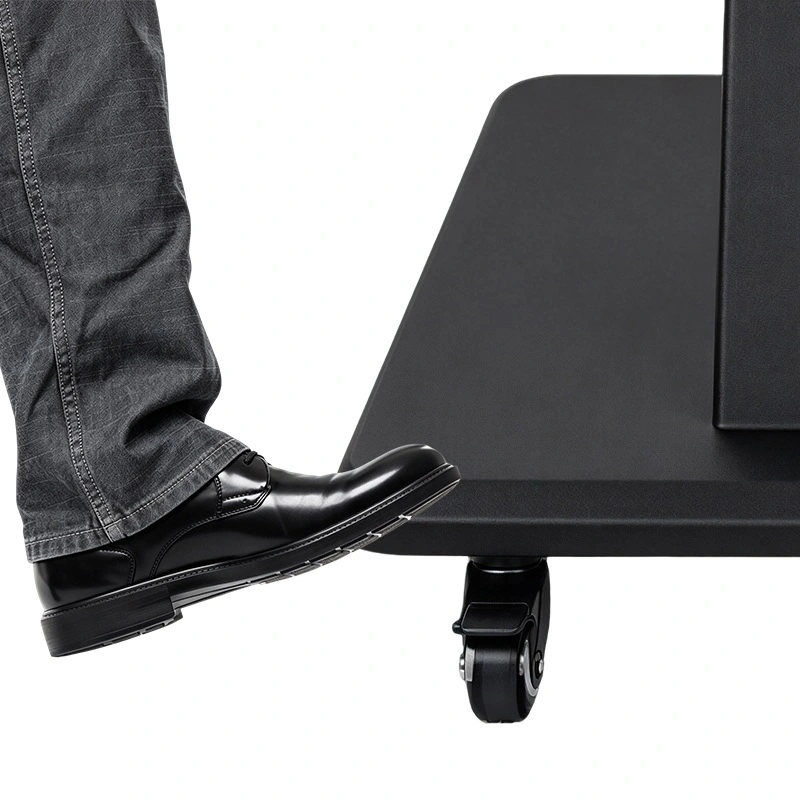 Qtenboard Quick release foot wheel locks for interactive board mobile cart, brake caster stand