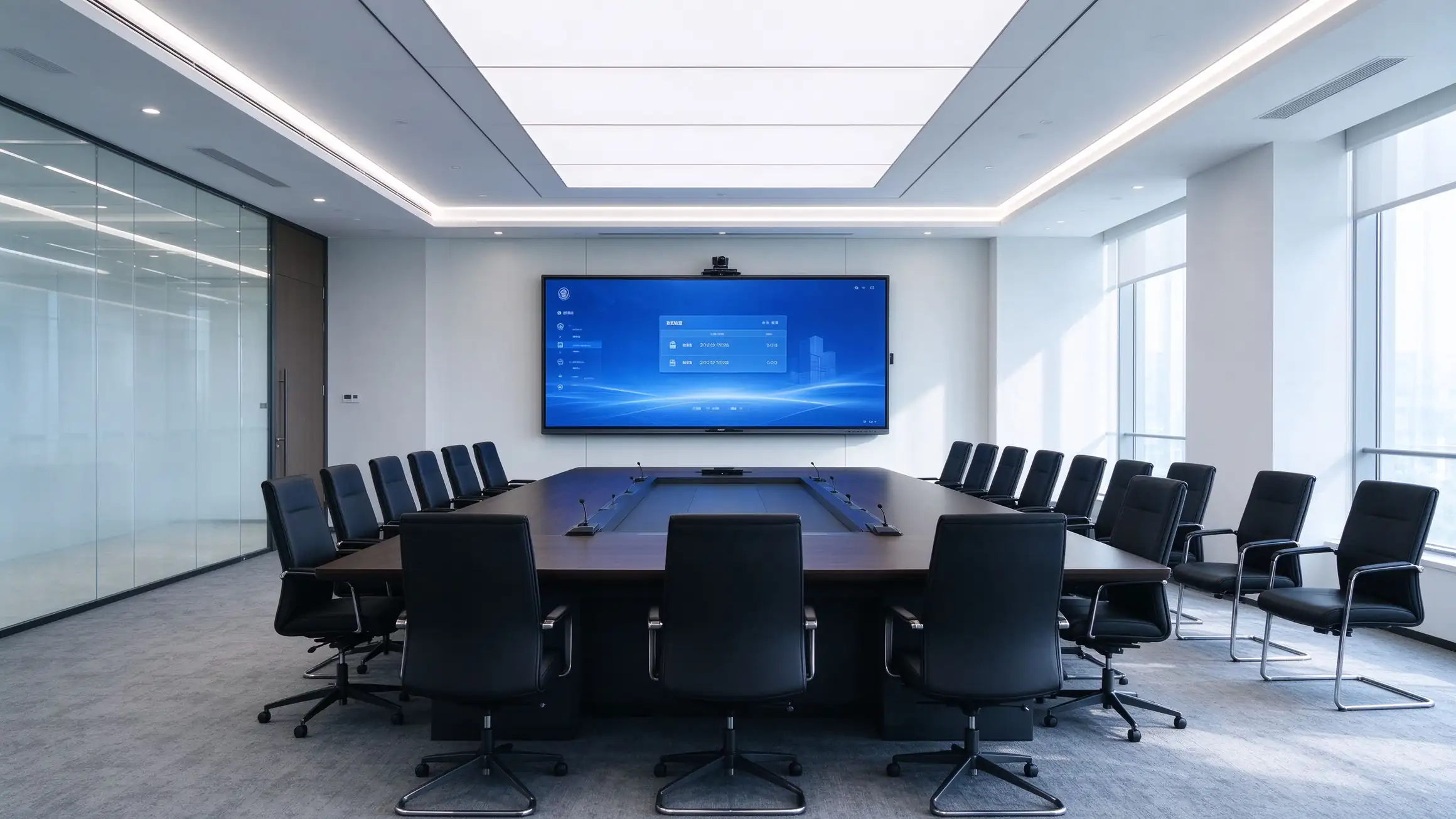 Government and enterprise meeting room with Qtenboard interactive flat panel