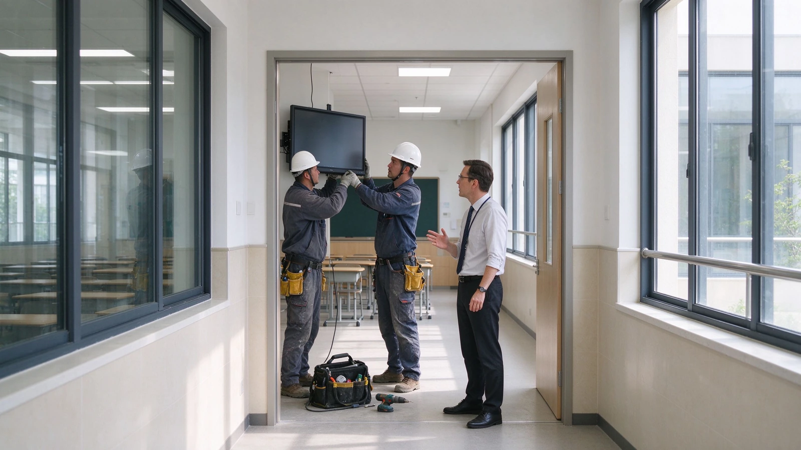 Installed Qtenboard panel in school classroom