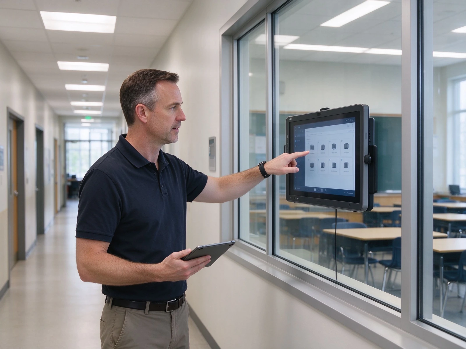 IT director monitoring Qtenboard devices on management dashboard