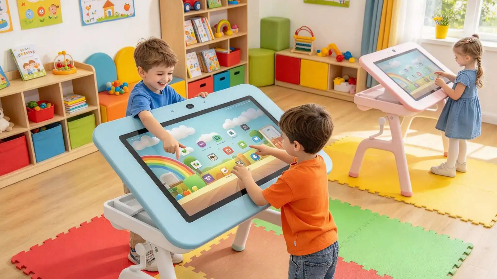 Qtenboard standing interactive drawing table for children