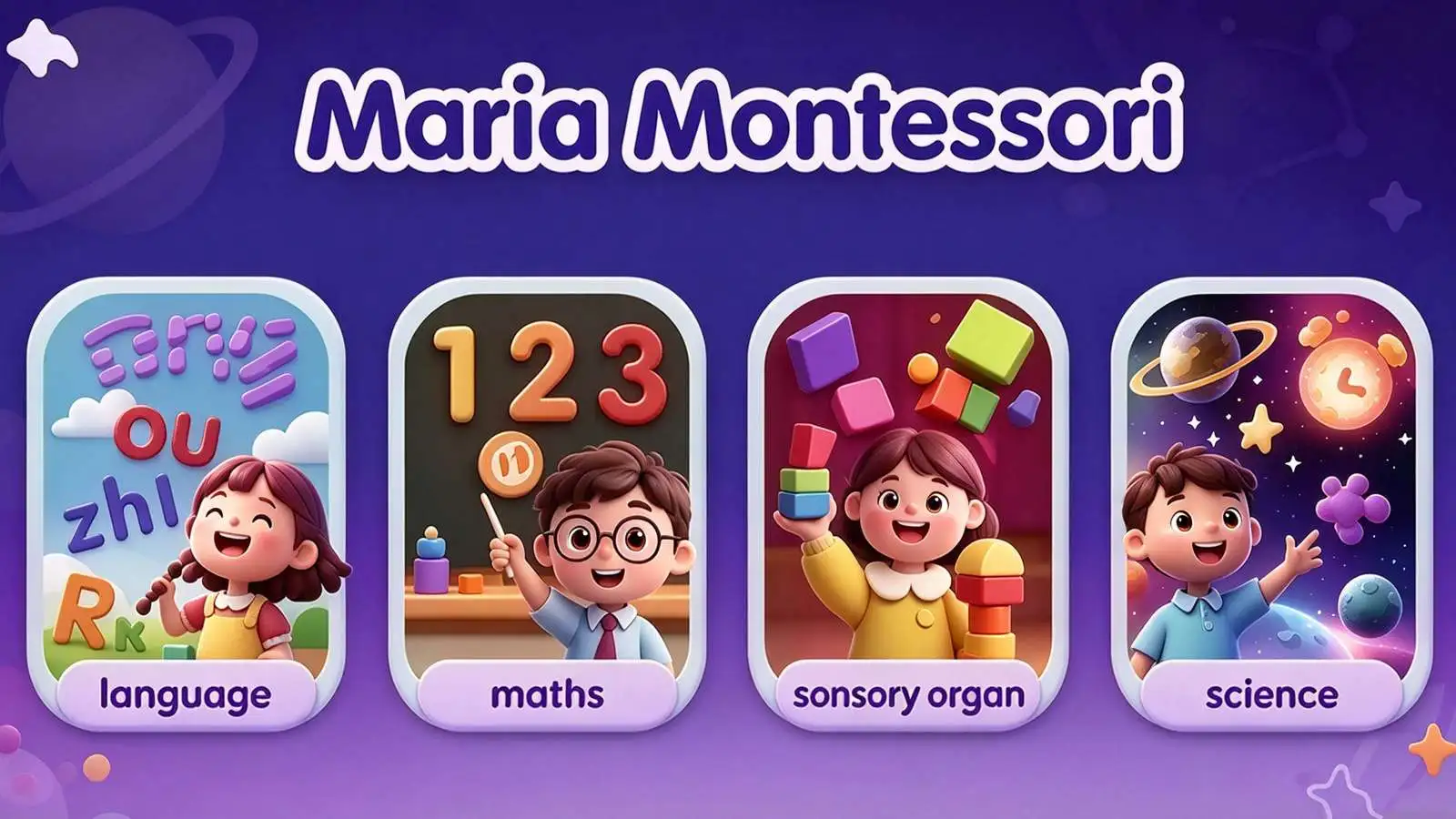 Qtenboard Maria Montessori learning app interface