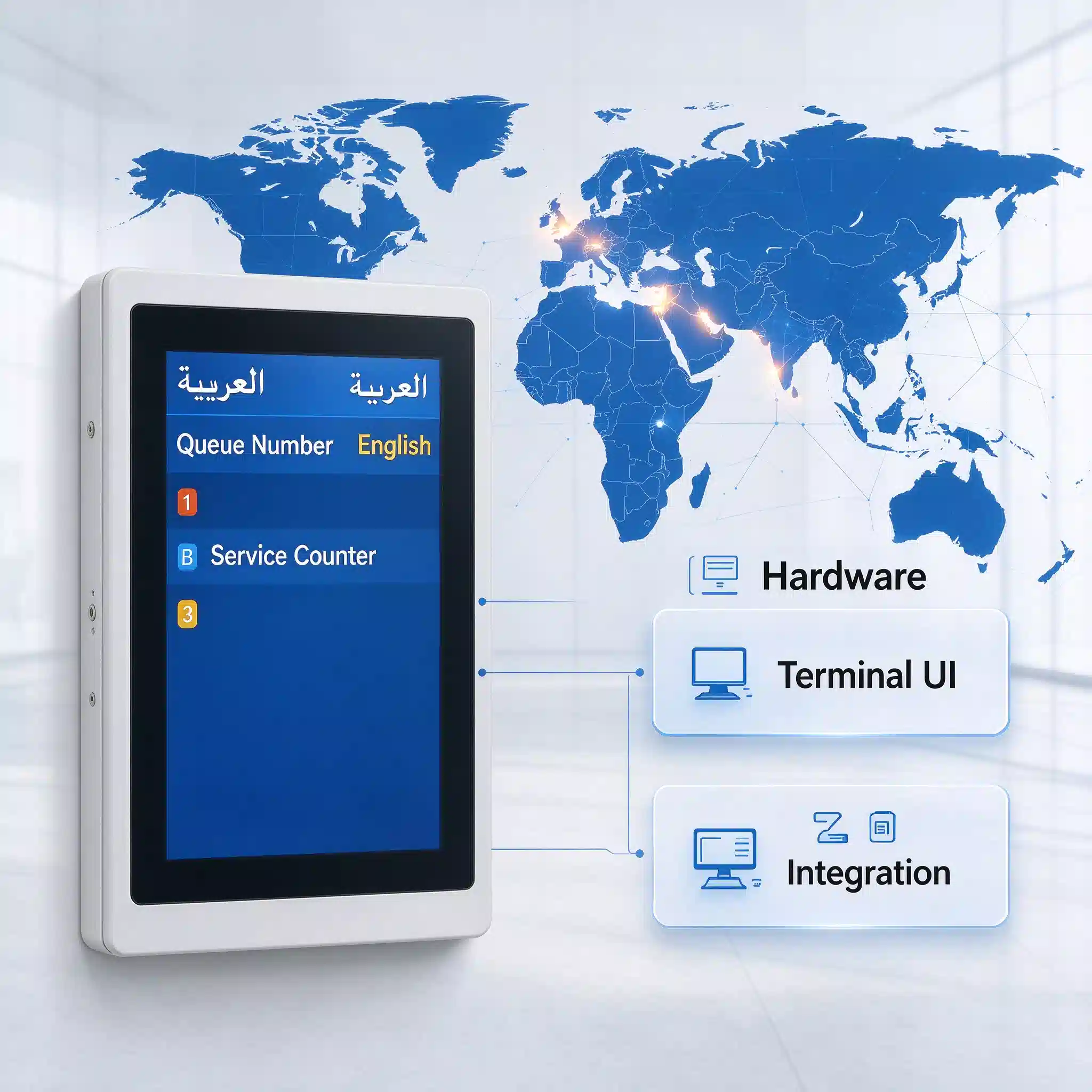 Multi-Language Queue Calling Kiosk for Multinational Overseas Projects