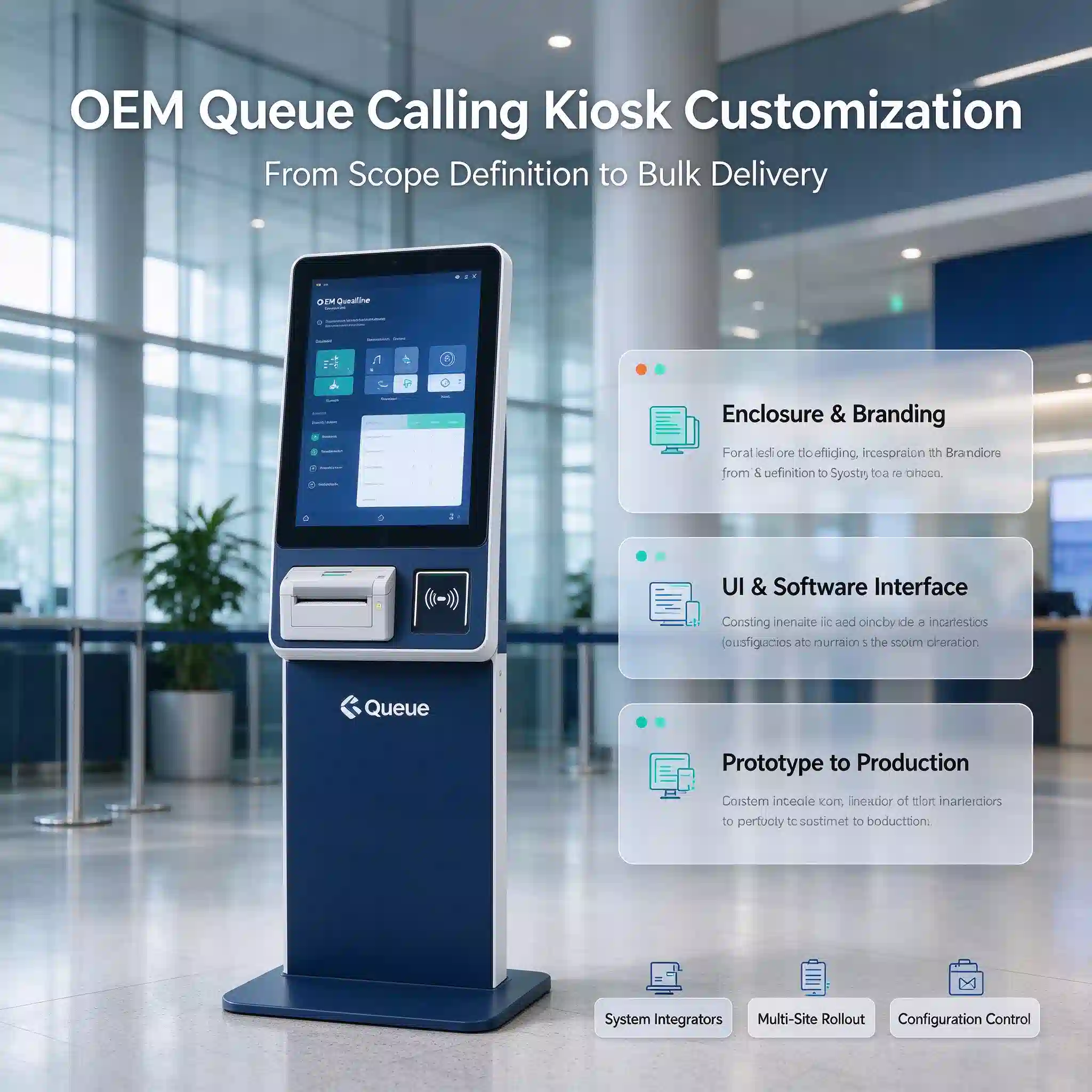 OEM Queue Calling Kiosk Customization & Bulk Supply for Integrators