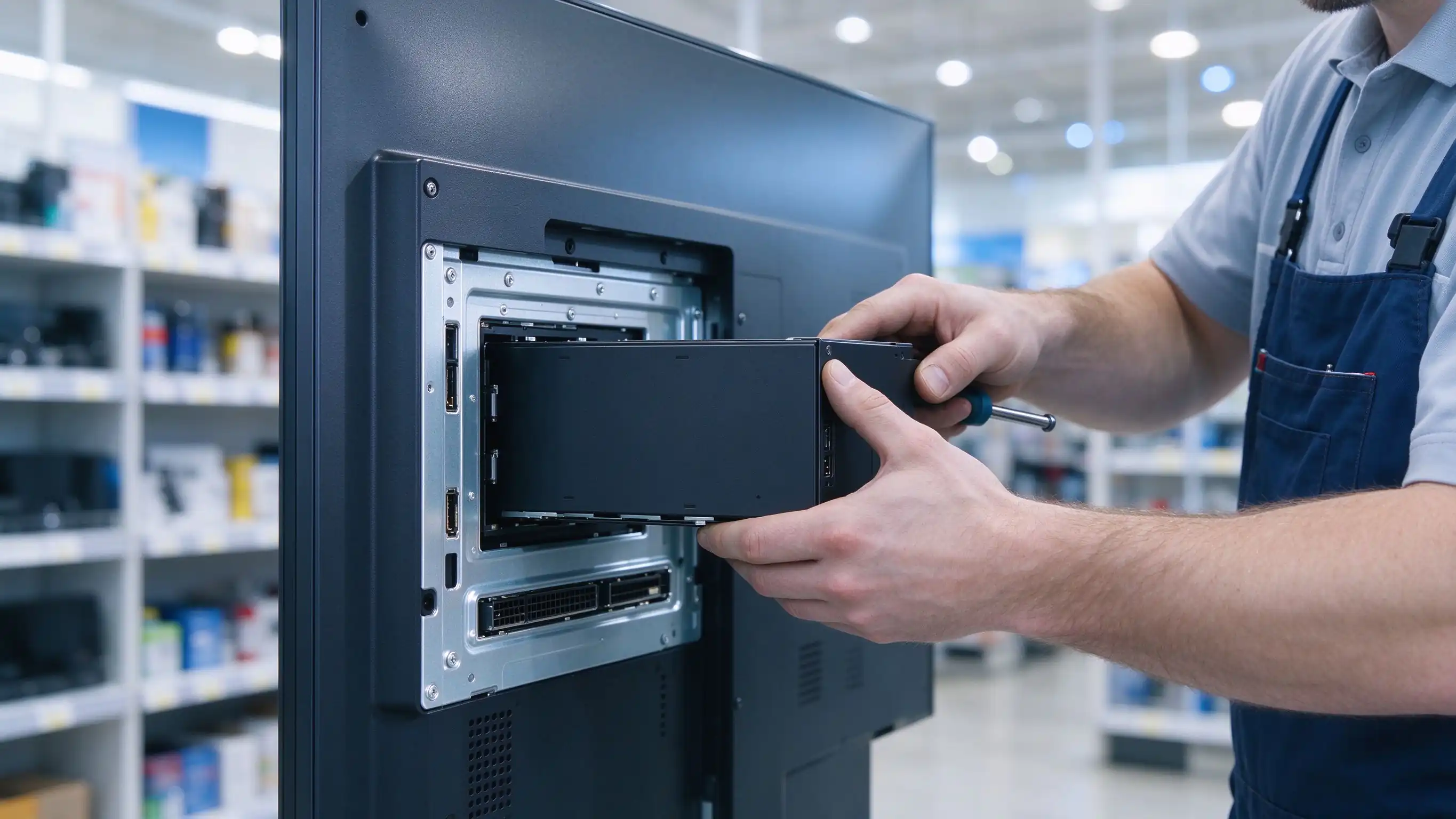 OPS module installation in digital signage