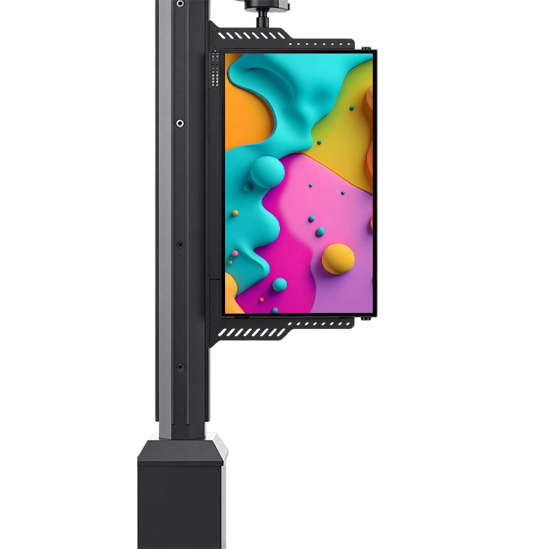 Qtenboard vertical street pole LCD display, IP56 high brightness outdoor digital signage