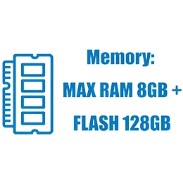 Max RAM 8GB Flash 128GB memory icon