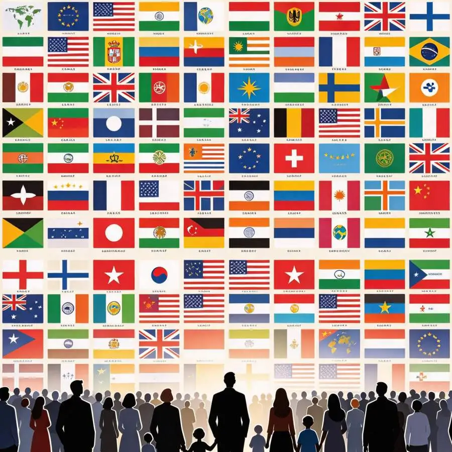 Multi-system language support multi-country flags