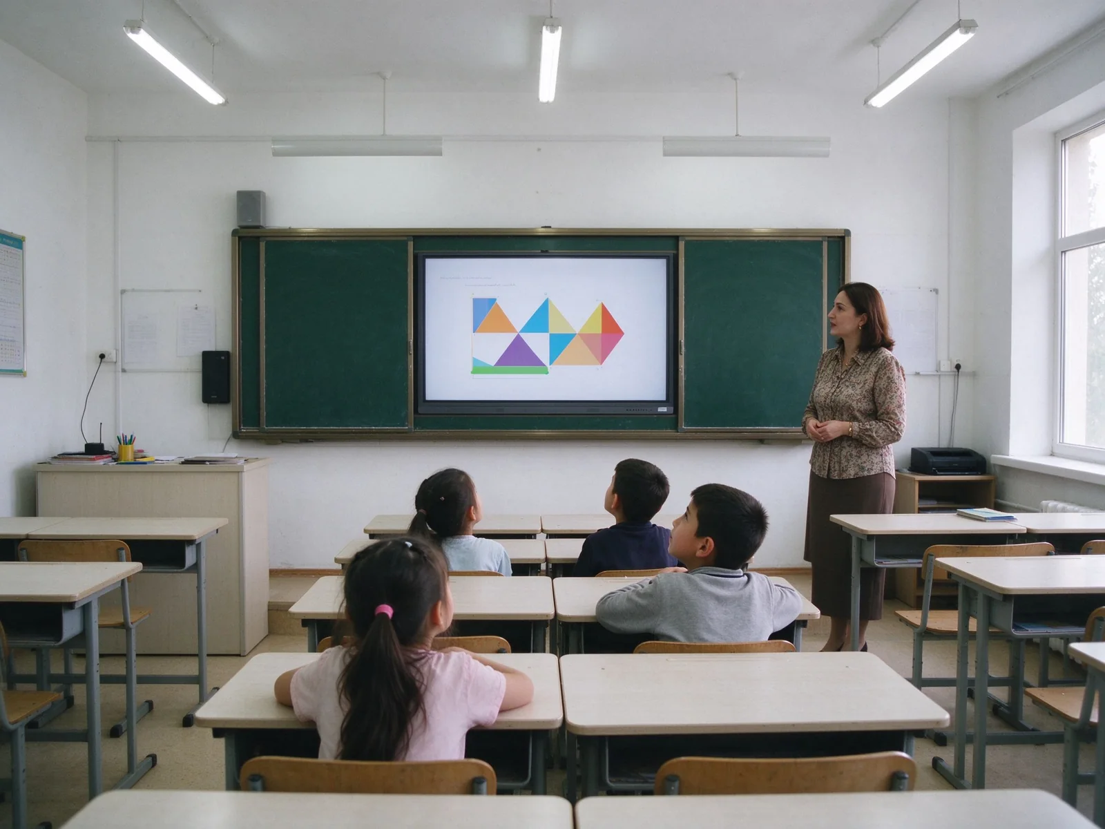 Qtenboard panel installed in a public school in Tashkent region