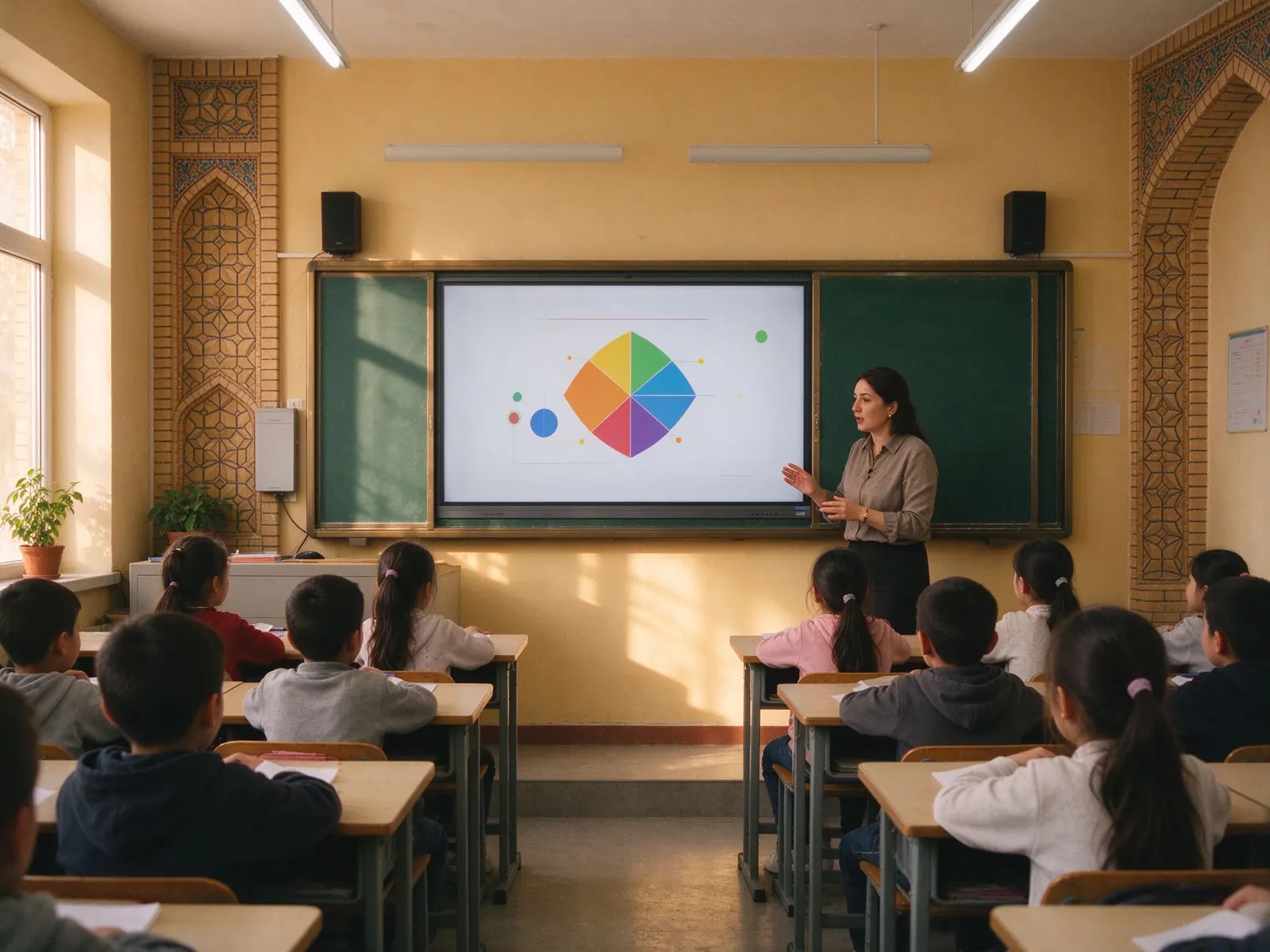 Qtenboard panel installed in a school in Bukhara