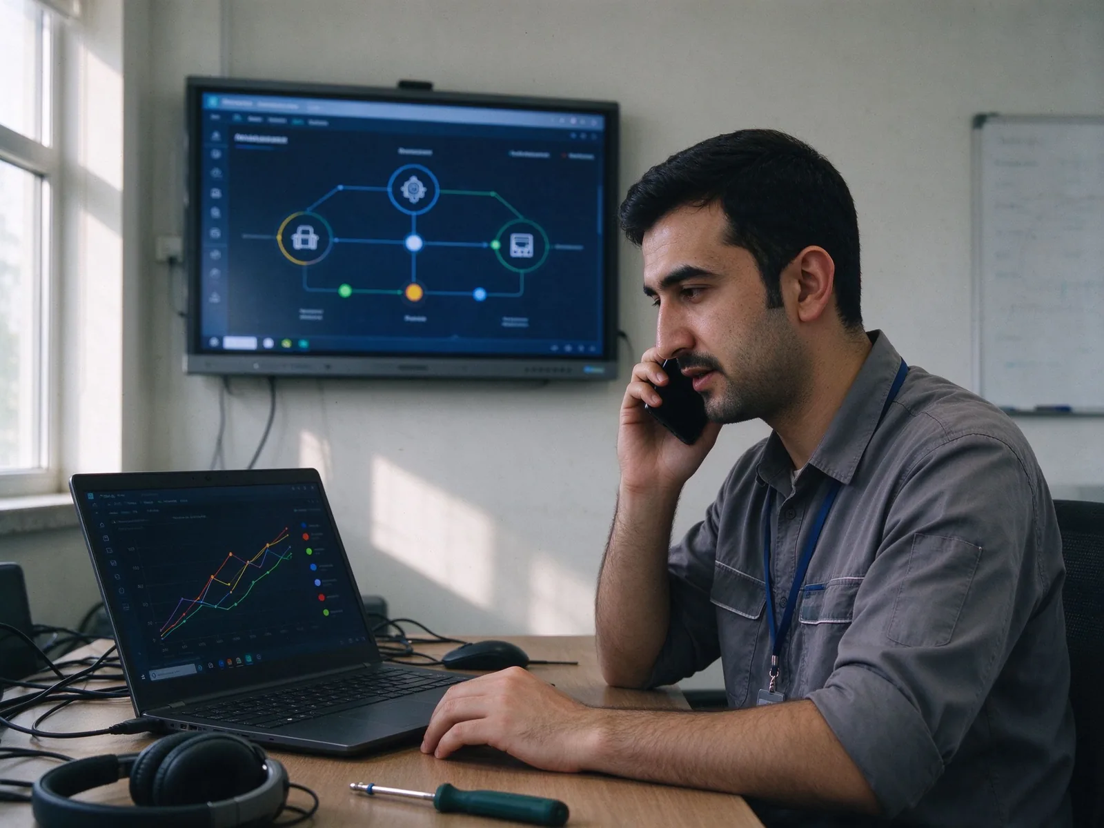 Remote diagnostics separating panel and network issues