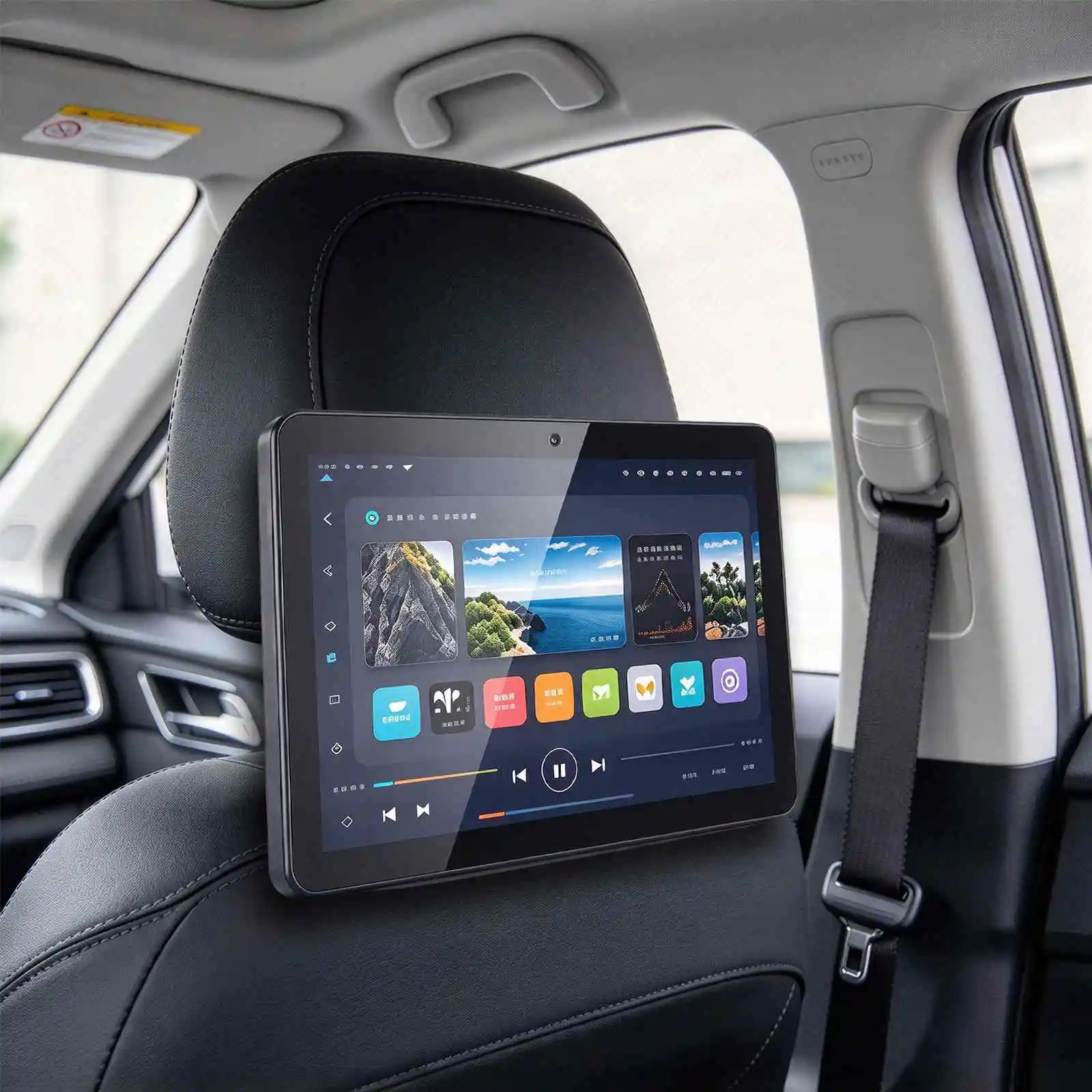 Qtenboard Taxi Headrest Digital Signage 10.1 Inch Car Back Seat Advertising Screen
