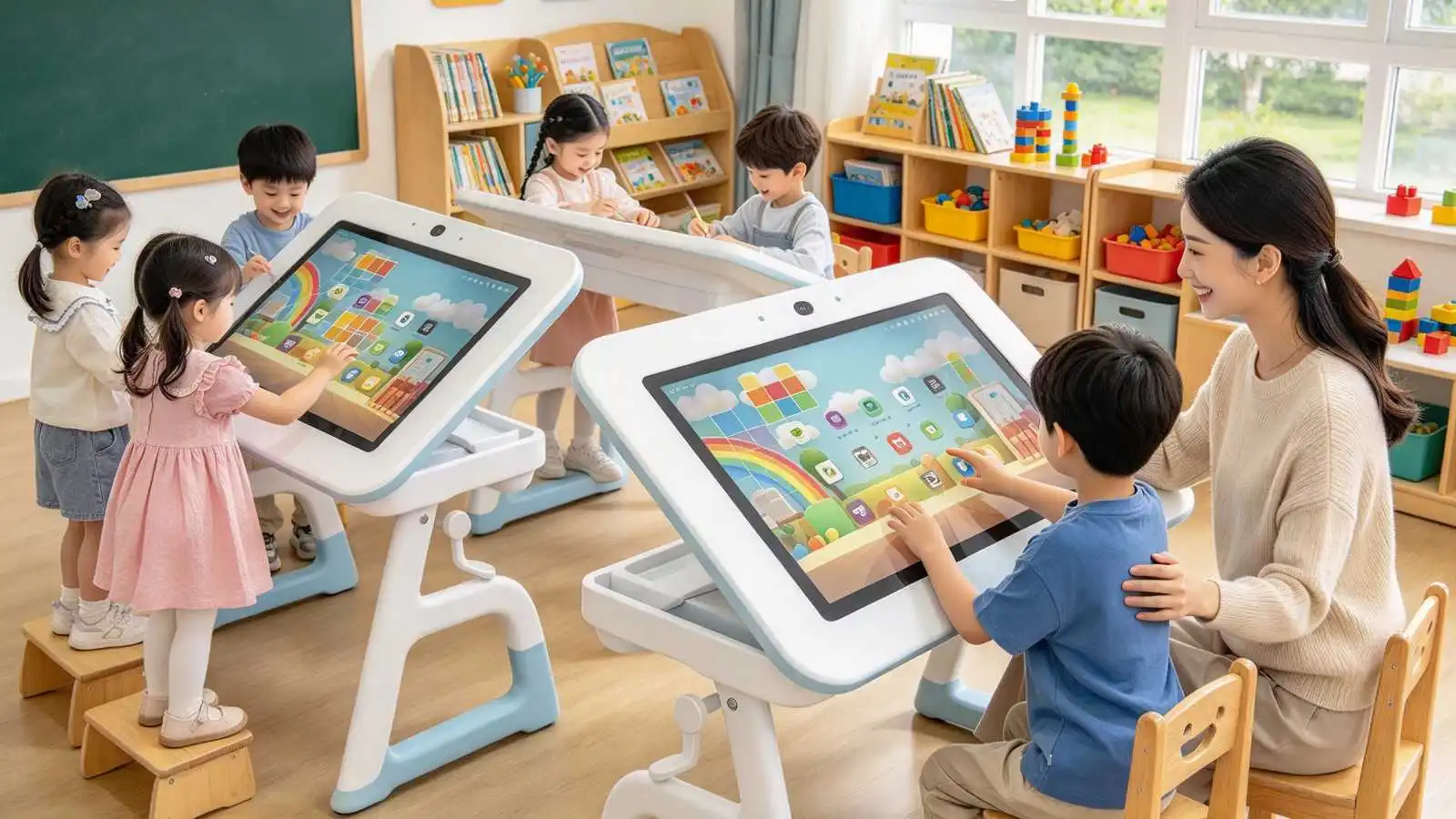 Qtenboard multi-user interactive game table kindergarten